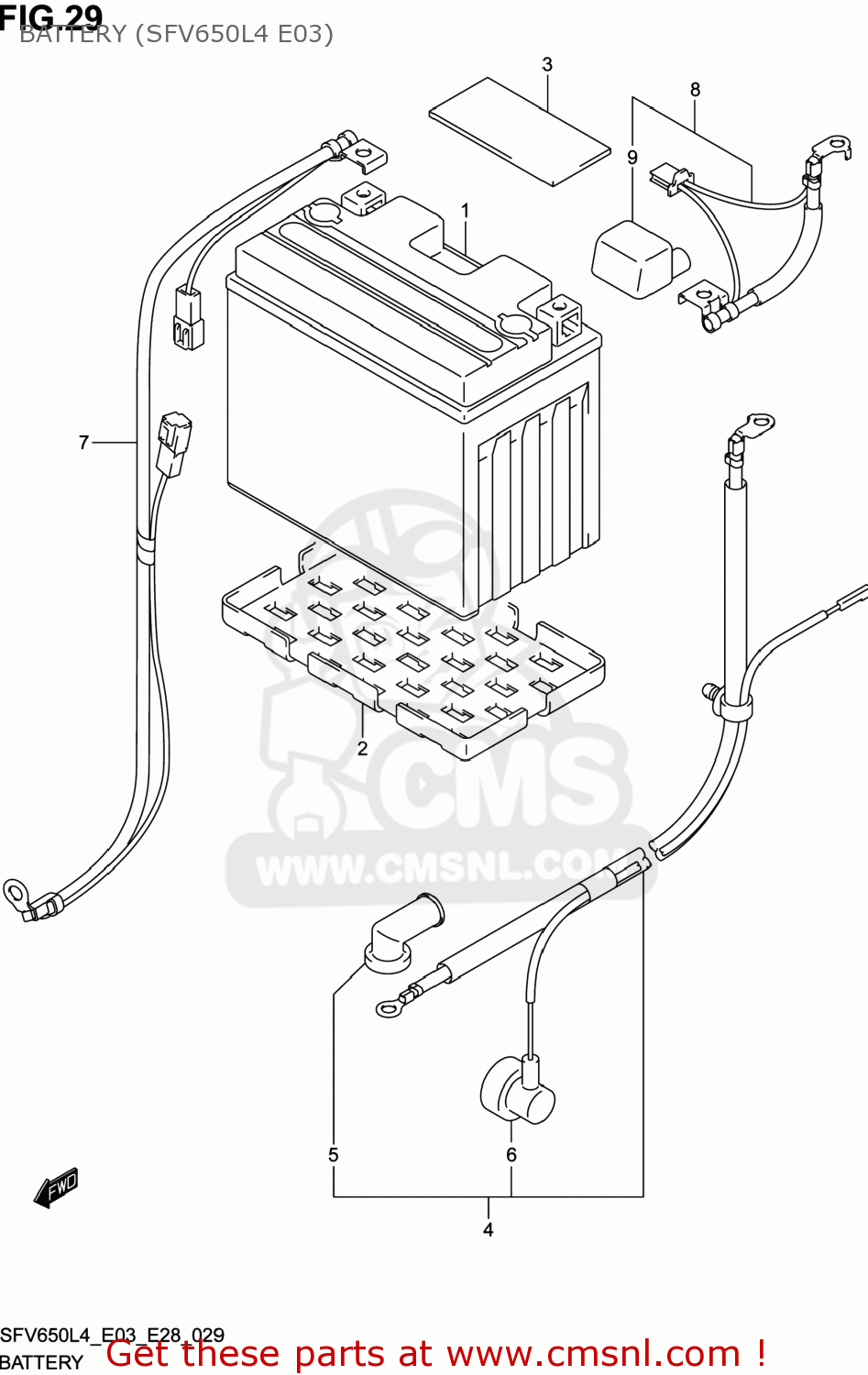 BATTERY (SFV650L4 E03) SFV650A GLADIUS 2014 (L4) USA (E03)