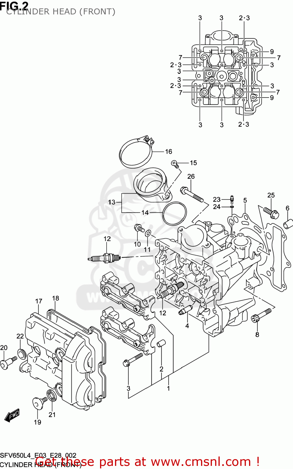 CYLINDER HEAD (FRONT) SFV650A GLADIUS 2014 (L4) USA (E03)