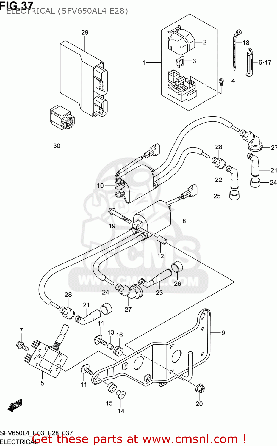 ELECTRICAL (SFV650AL4 E28) SFV650A GLADIUS 2014 (L4) USA (E03)