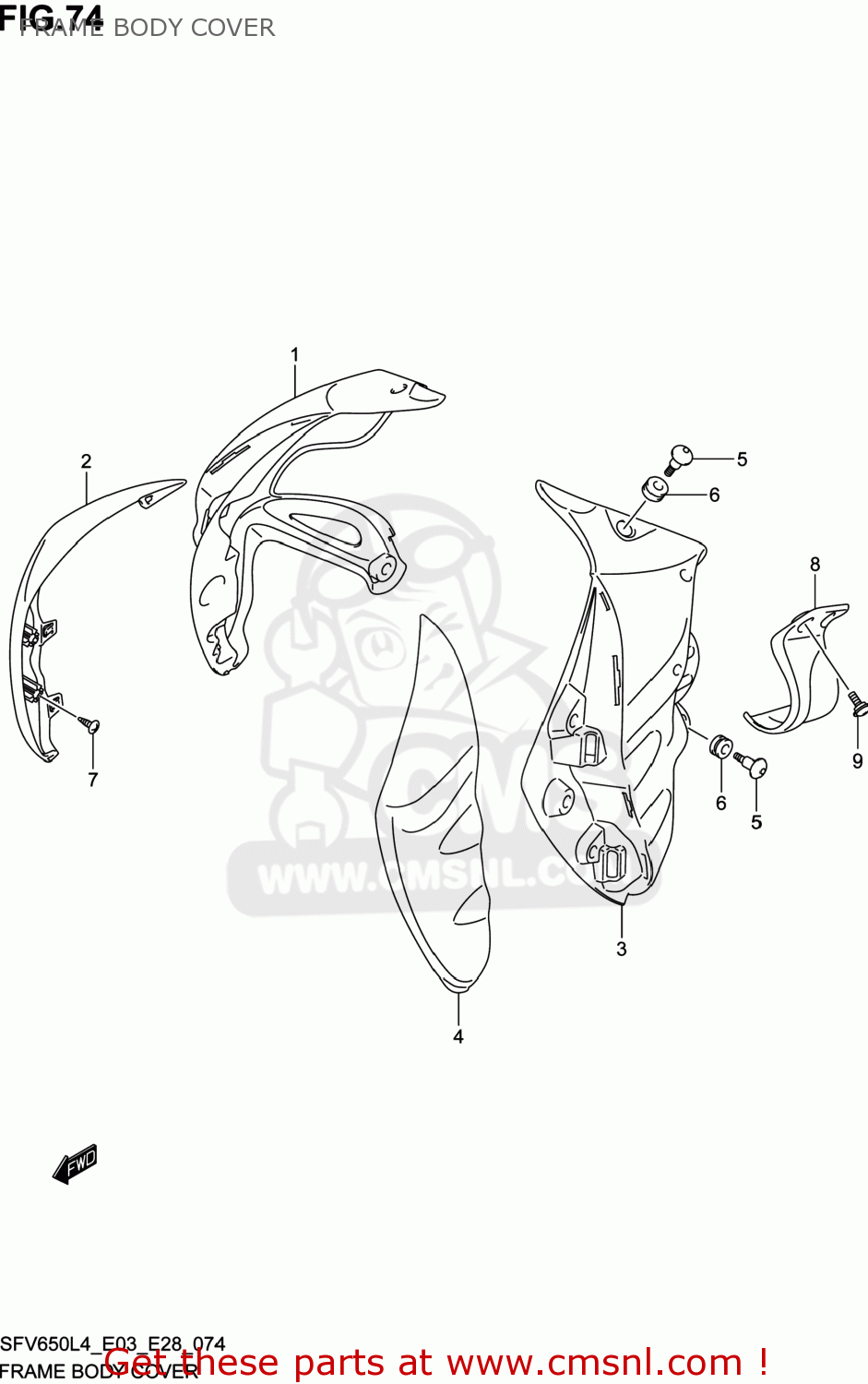 FRAME BODY COVER SFV650A GLADIUS 2014 (L4) USA (E03)
