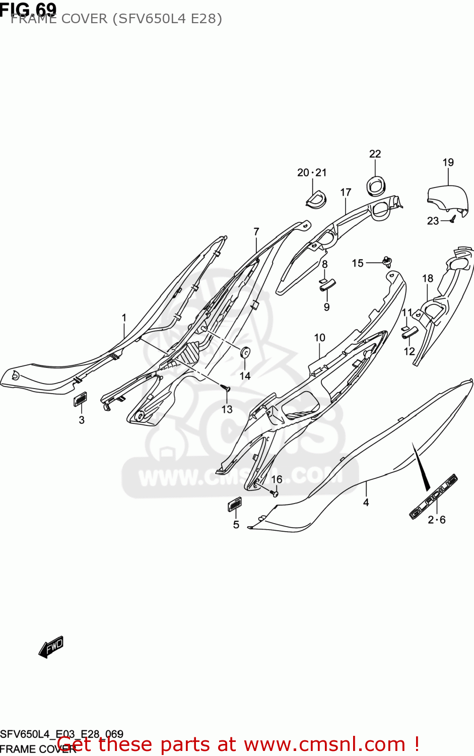 FRAME COVER (SFV650L4 E28) SFV650A GLADIUS 2014 (L4) USA (E03)