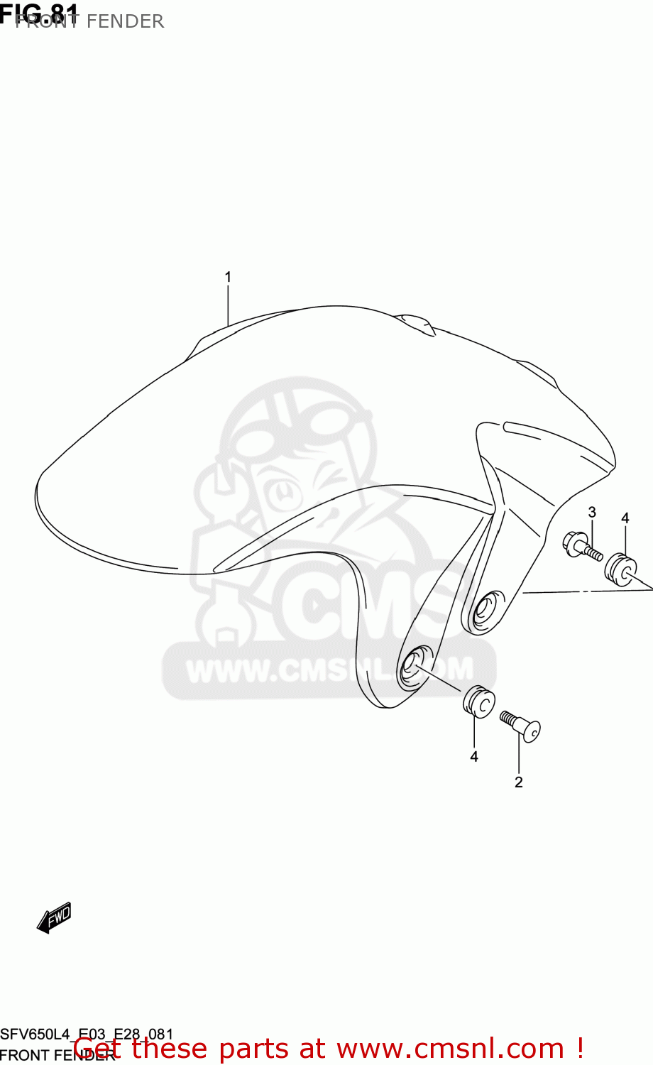 FRONT FENDER SFV650A GLADIUS 2014 (L4) USA (E03)