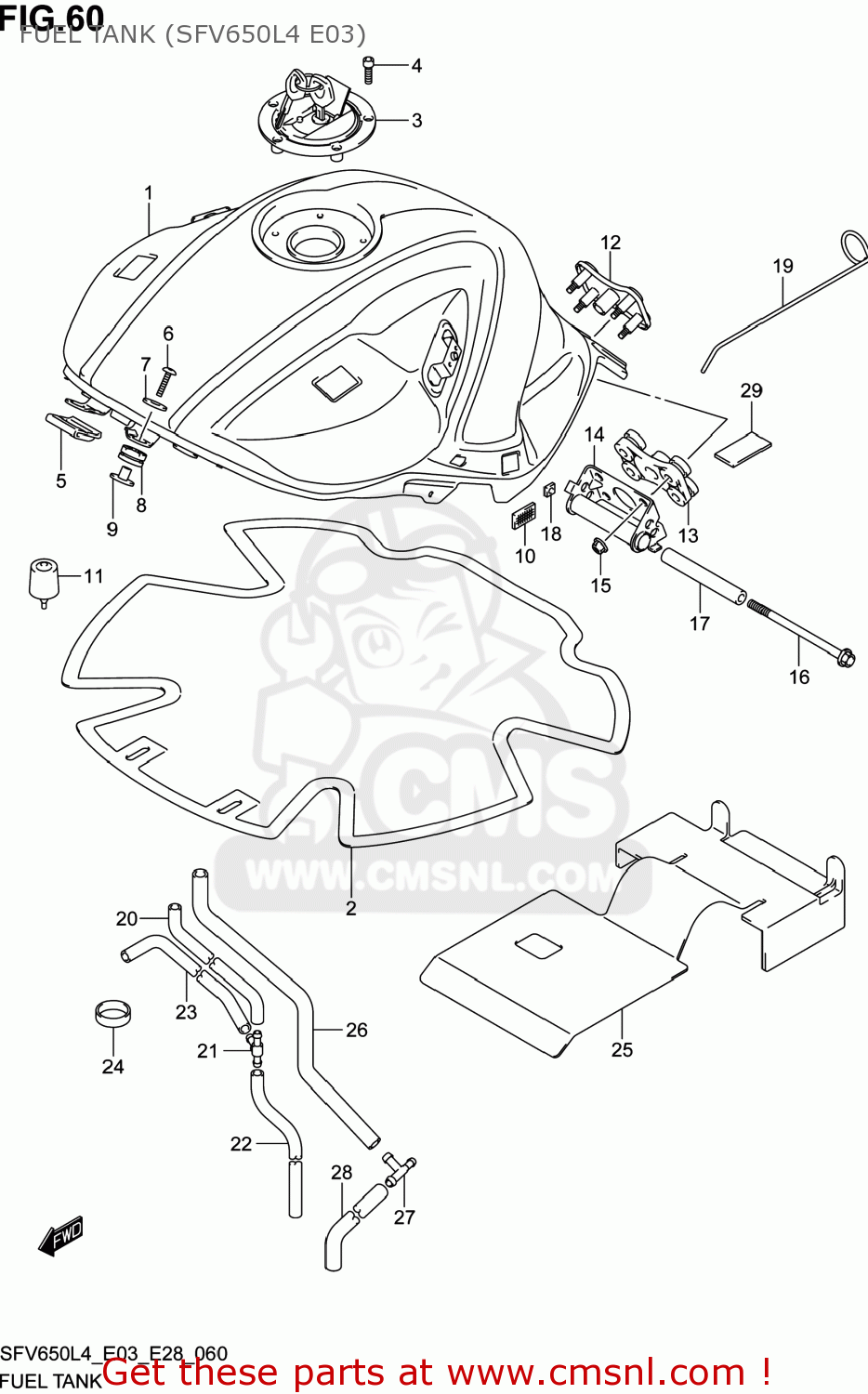 FUEL TANK (SFV650L4 E03) SFV650A GLADIUS 2014 (L4) USA (E03)