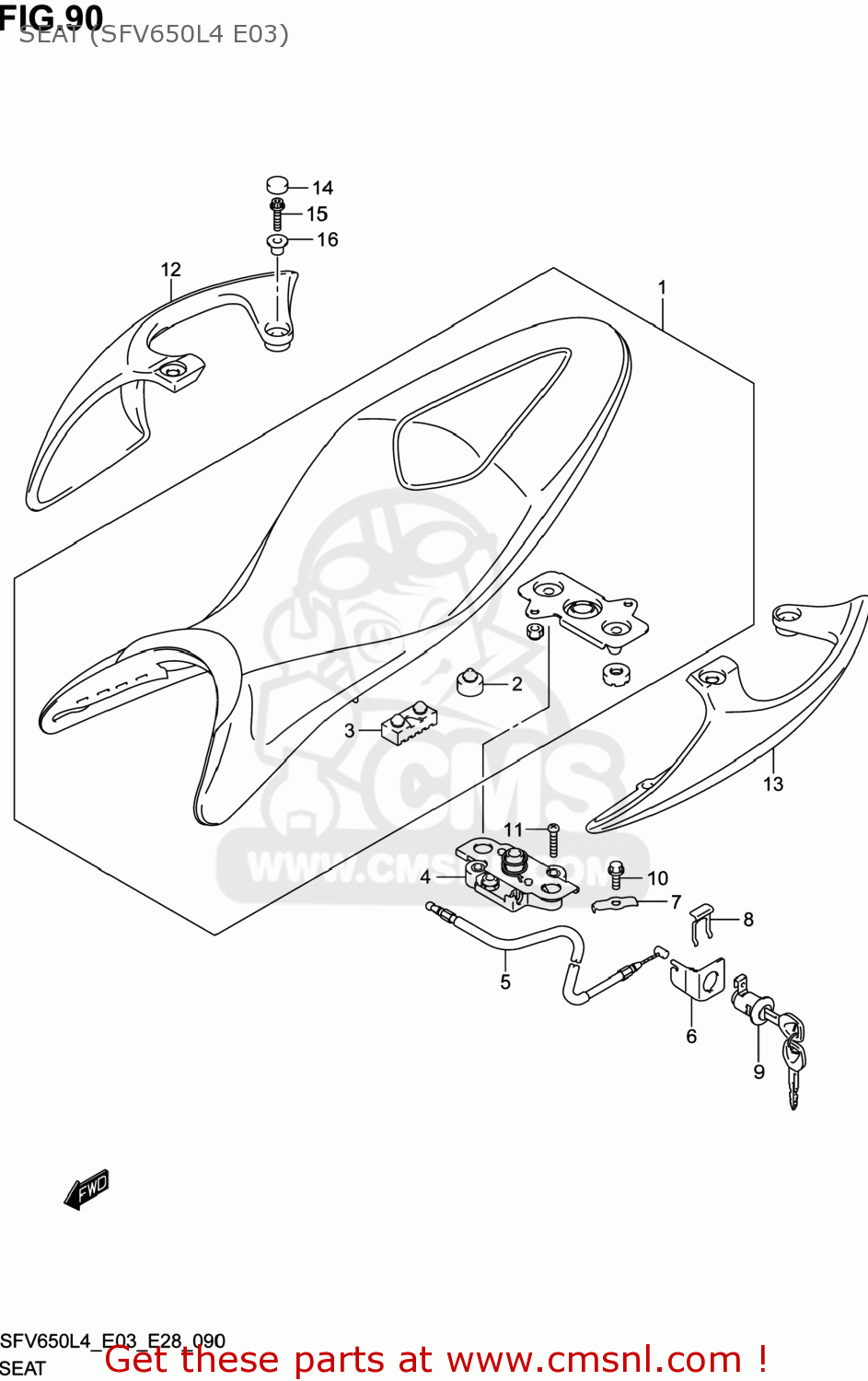 SEAT (SFV650L4 E03) SFV650A GLADIUS 2014 (L4) USA (E03)