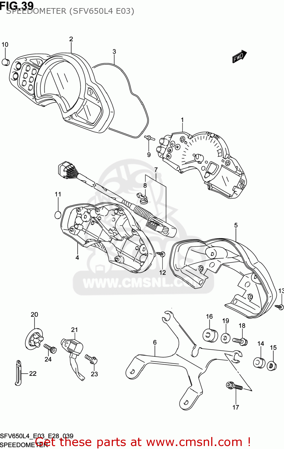 SPEEDOMETER (SFV650L4 E03) SFV650A GLADIUS 2014 (L4) USA (E03)