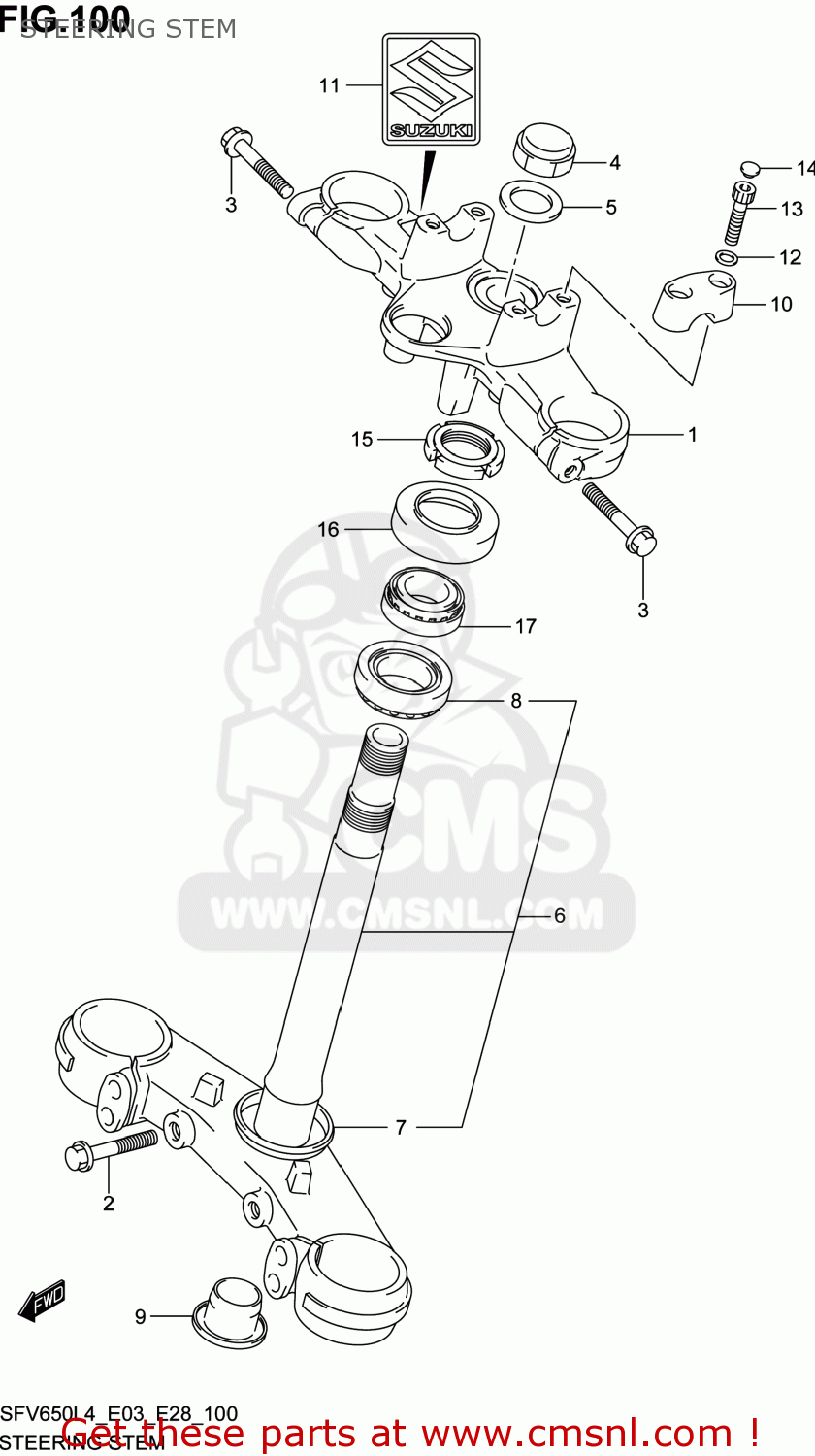 STEERING STEM SFV650A GLADIUS 2014 (L4) USA (E03)