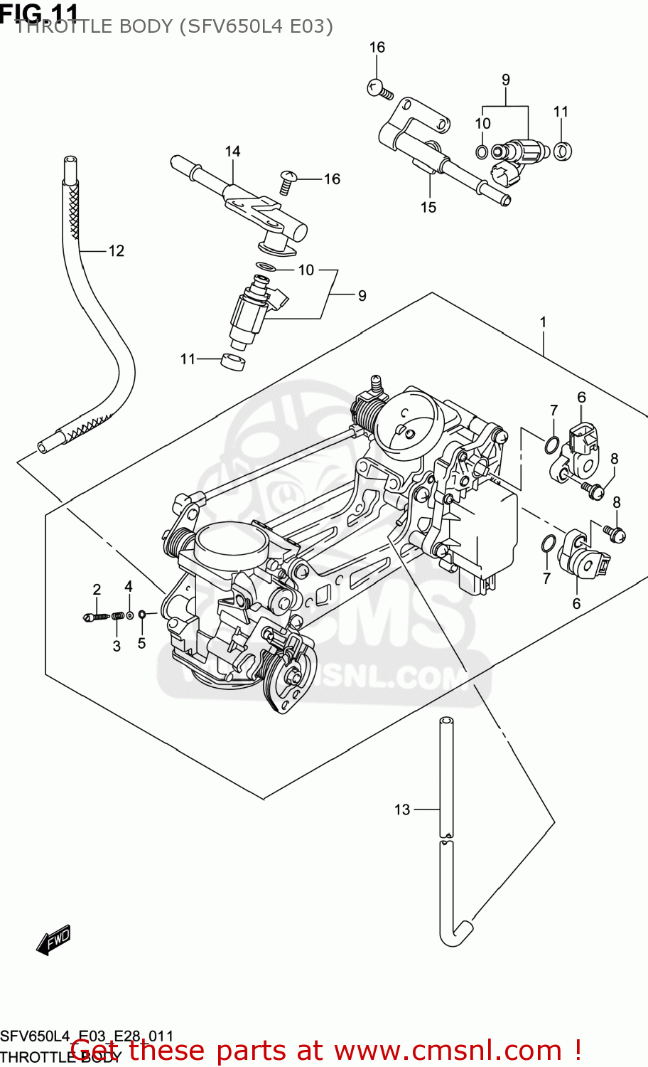 THROTTLE BODY (SFV650L4 E03) SFV650A GLADIUS 2014 (L4) USA (E03)
