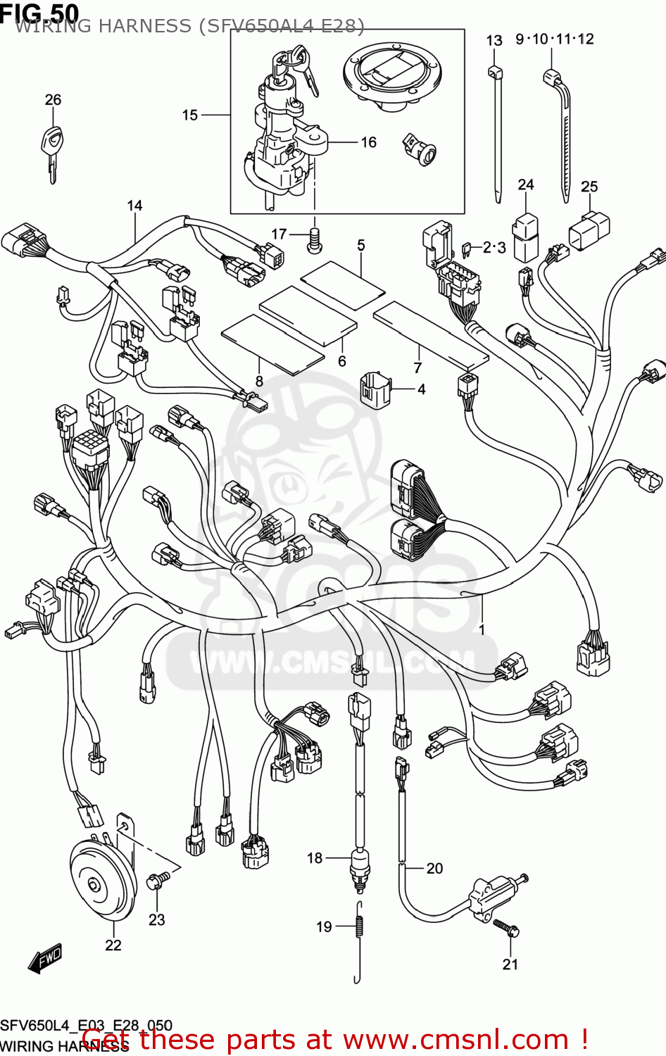 WIRING HARNESS (SFV650AL4 E28) SFV650A GLADIUS 2014 (L4) USA (E03)