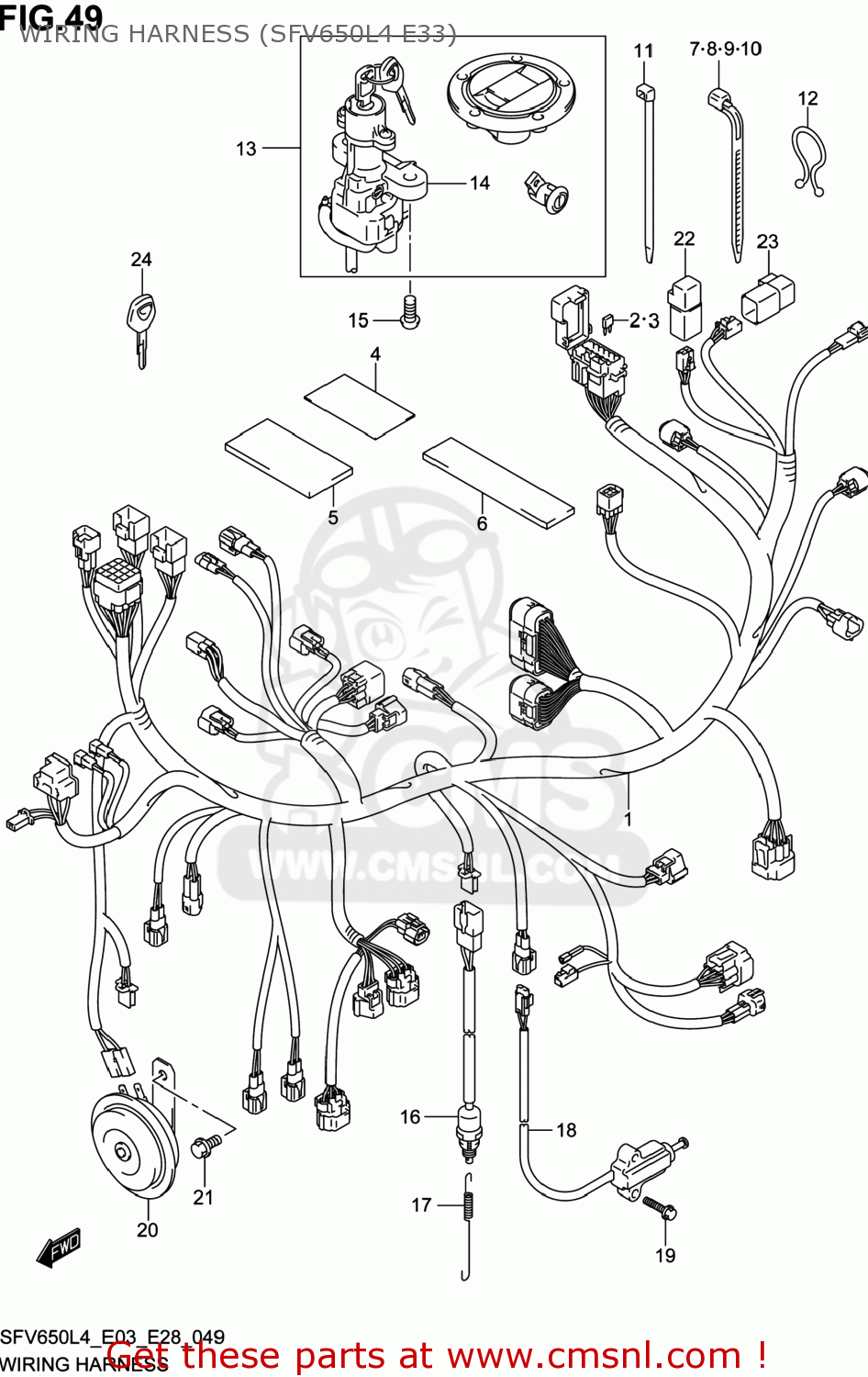 WIRING HARNESS (SFV650L4 E33) SFV650A GLADIUS 2014 (L4) USA (E03)
