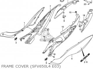 FRAME COVER (SFV650L4 E03) - SFV650A GLADIUS 2014 (L4) USA (E03)