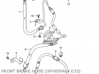 FRONT BRAKE HOSE (SFV650AL4 E33) - SFV650A GLADIUS 2014 (L4) USA (E03)