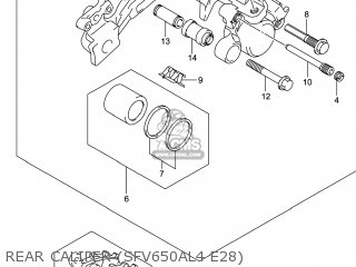 REAR CALIPER (SFV650AL4 E28) - SFV650A GLADIUS 2014 (L4) USA (E03)