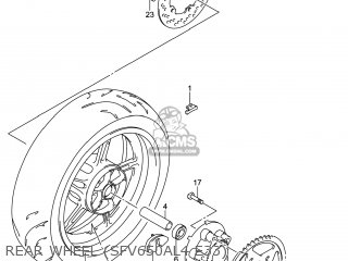REAR WHEEL (SFV650AL4 E33) - SFV650A GLADIUS 2014 (L4) USA (E03)