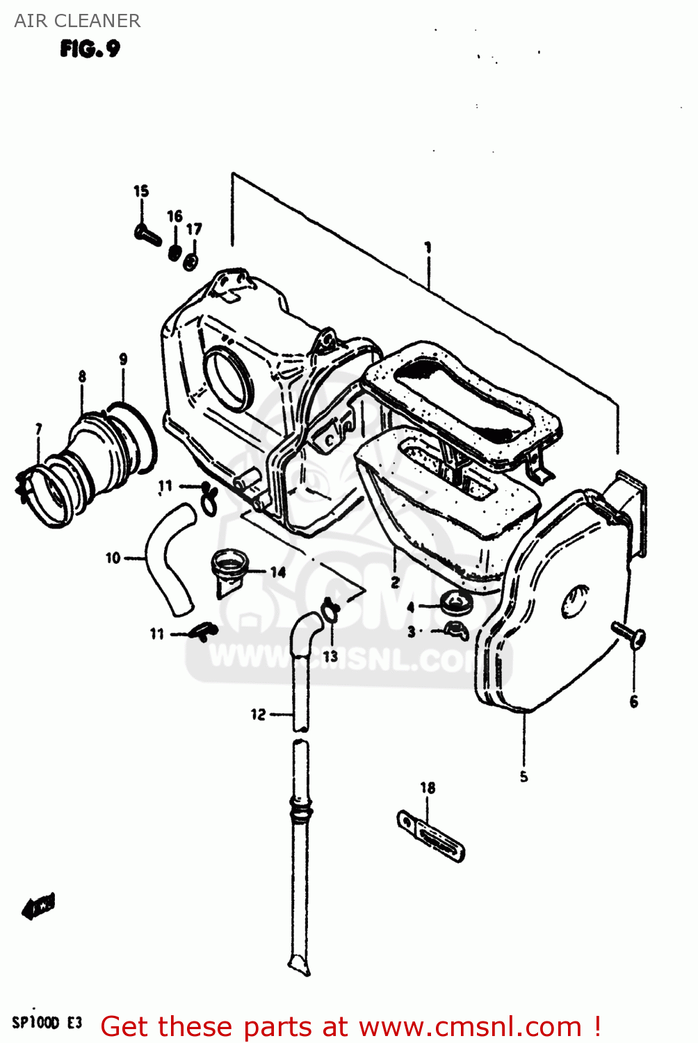 AIR CLEANER SP100 1983 (D) USA (E03)
