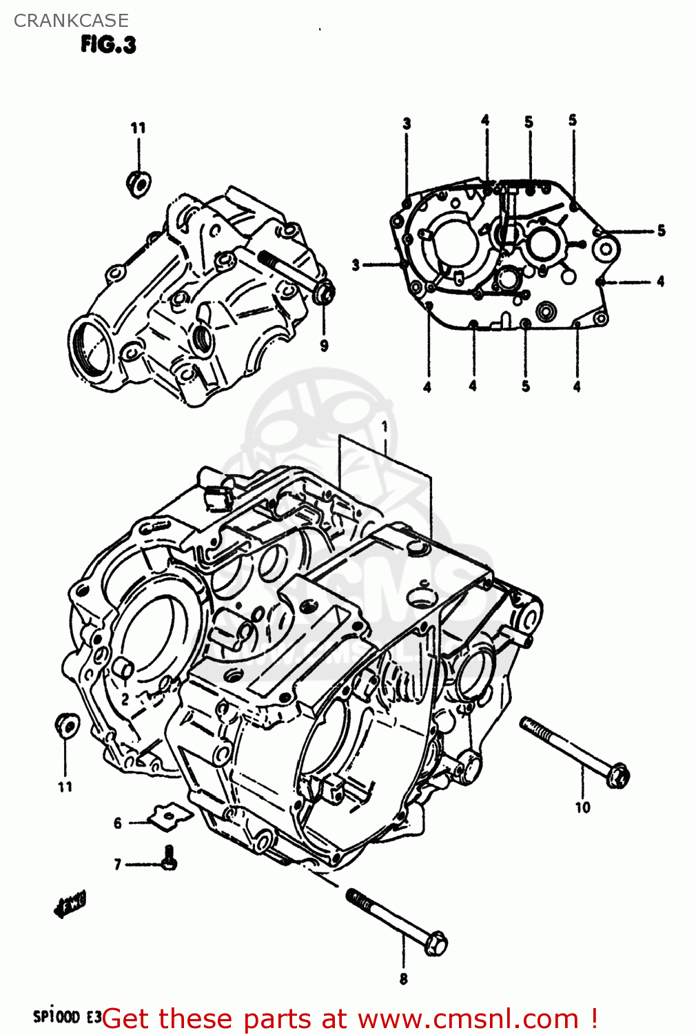 CRANKCASE SP100 1983 (D) USA (E03)