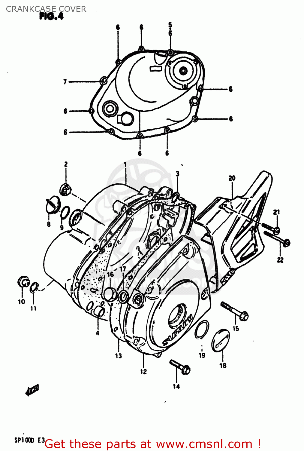 CRANKCASE COVER SP100 1983 (D) USA (E03)