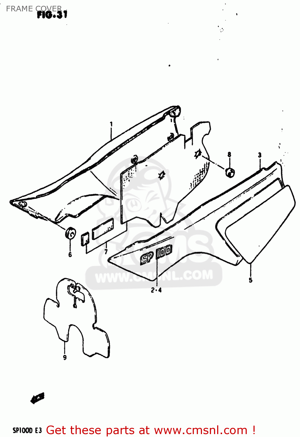 FRAME COVER SP100 1983 (D) USA (E03)