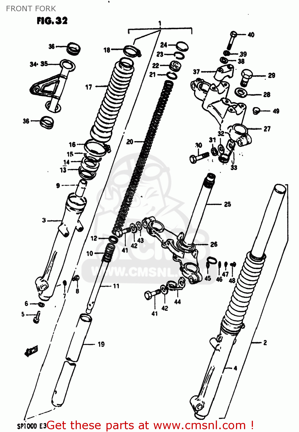 FRONT FORK SP100 1983 (D) USA (E03)