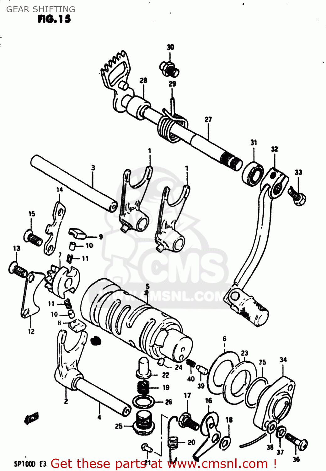 GEAR SHIFTING SP100 1983 (D) USA (E03)