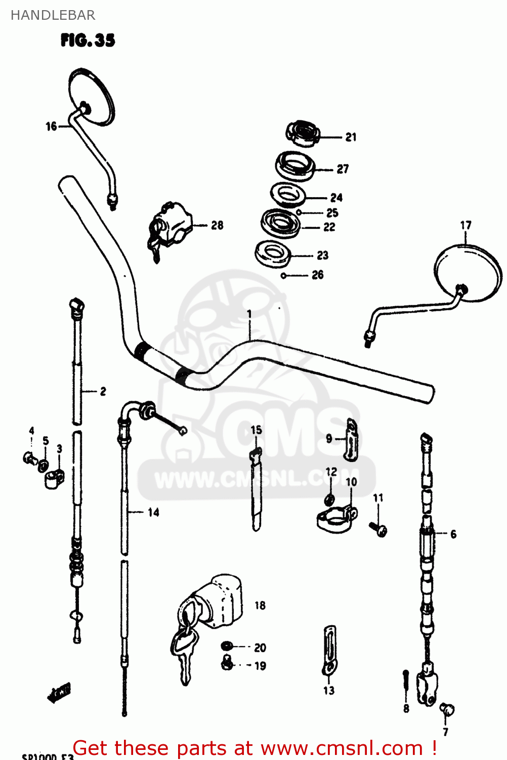 HANDLEBAR SP100 1983 (D) USA (E03)