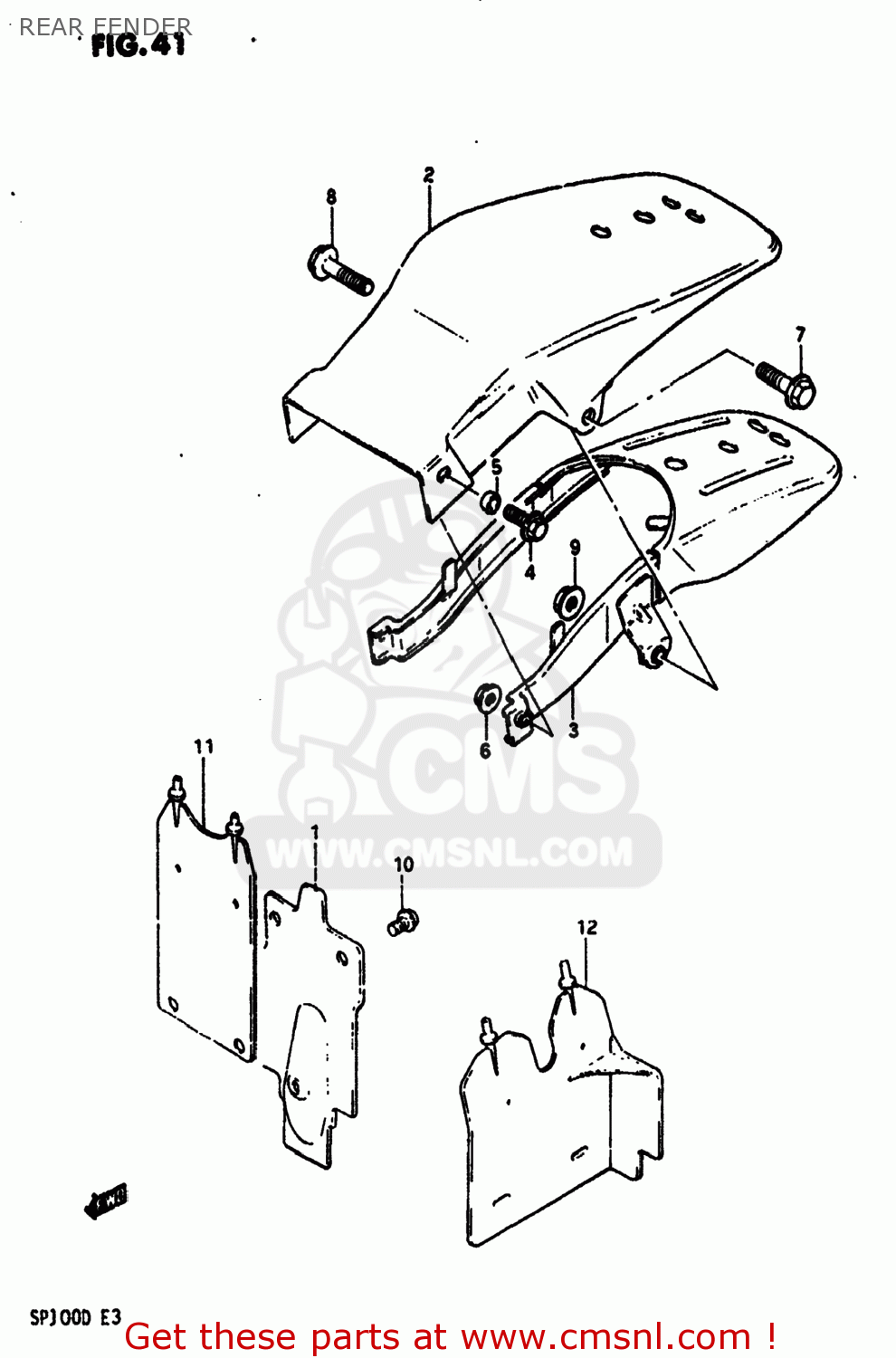 REAR FENDER SP100 1983 (D) USA (E03)