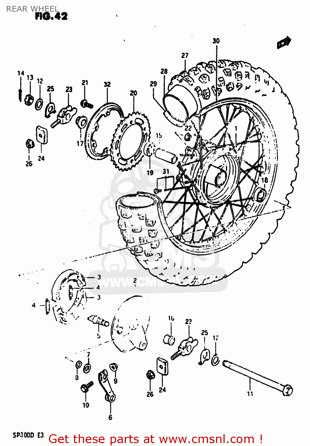 REAR WHEEL SP100 1983 (D) USA (E03)