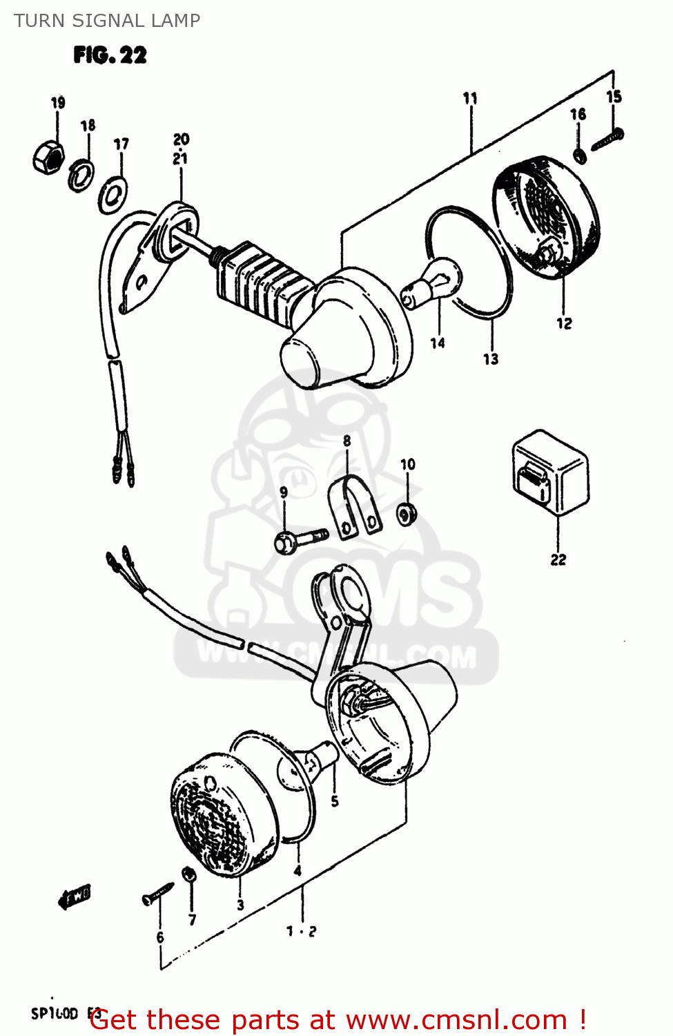 TURN SIGNAL LAMP SP100 1983 (D) USA (E03)