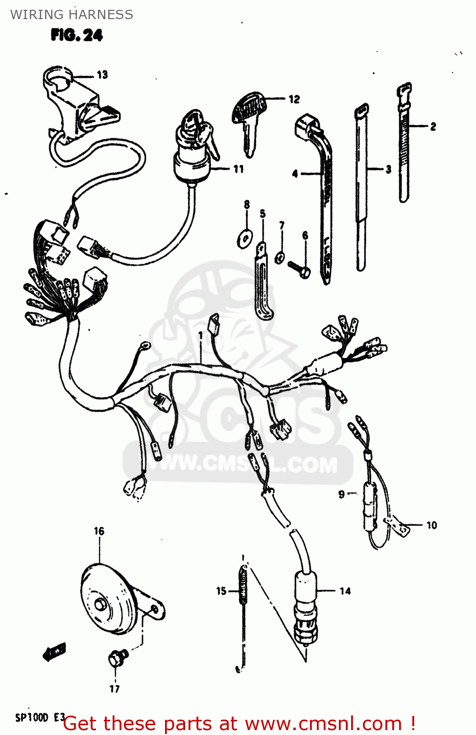 WIRING HARNESS SP100 1983 (D) USA (E03)