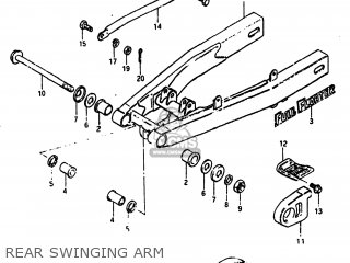REAR SWINGING ARM - SP100 1983 (D) USA (E03)