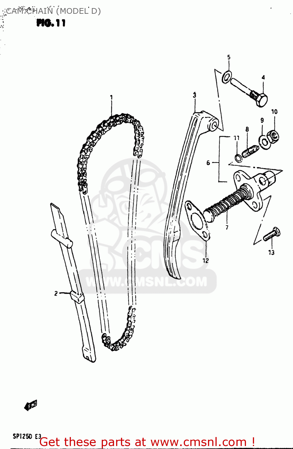 CAM CHAIN (MODEL D) SP125 1982 (Z) USA (E03)