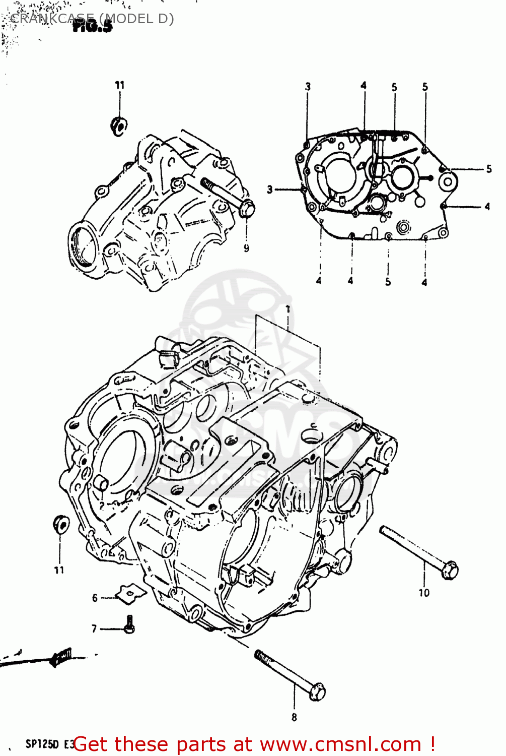 CRANKCASE (MODEL D) SP125 1982 (Z) USA (E03)