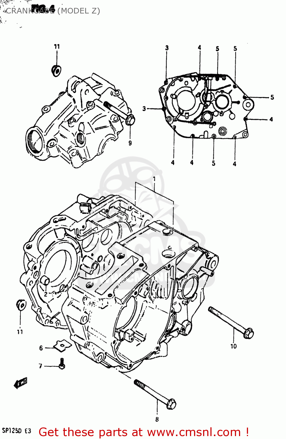 CRANKCASE (MODEL Z) SP125 1982 (Z) USA (E03)