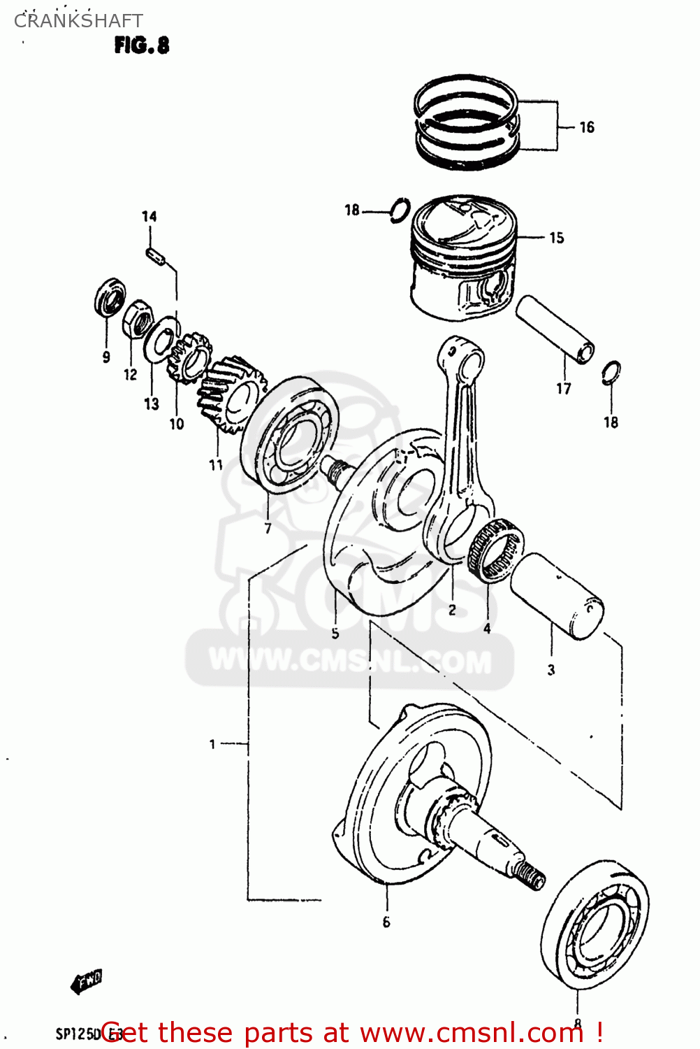 CRANKSHAFT SP125 1982 (Z) USA (E03)