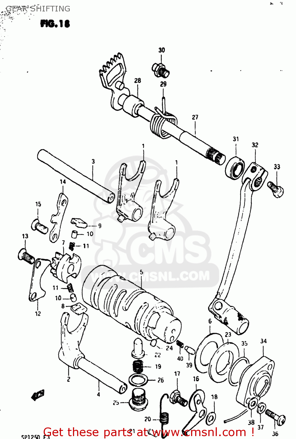 GEAR SHIFTING SP125 1982 (Z) USA (E03)