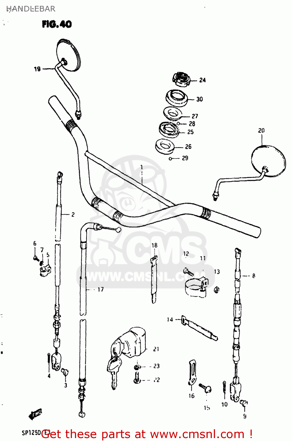 HANDLEBAR SP125 1982 (Z) USA (E03)