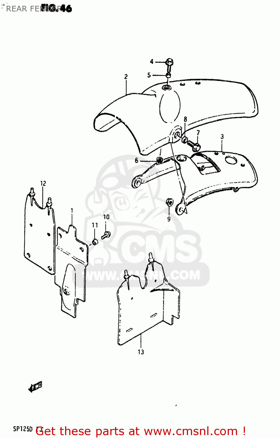 REAR FENDER SP125 1982 (Z) USA (E03)