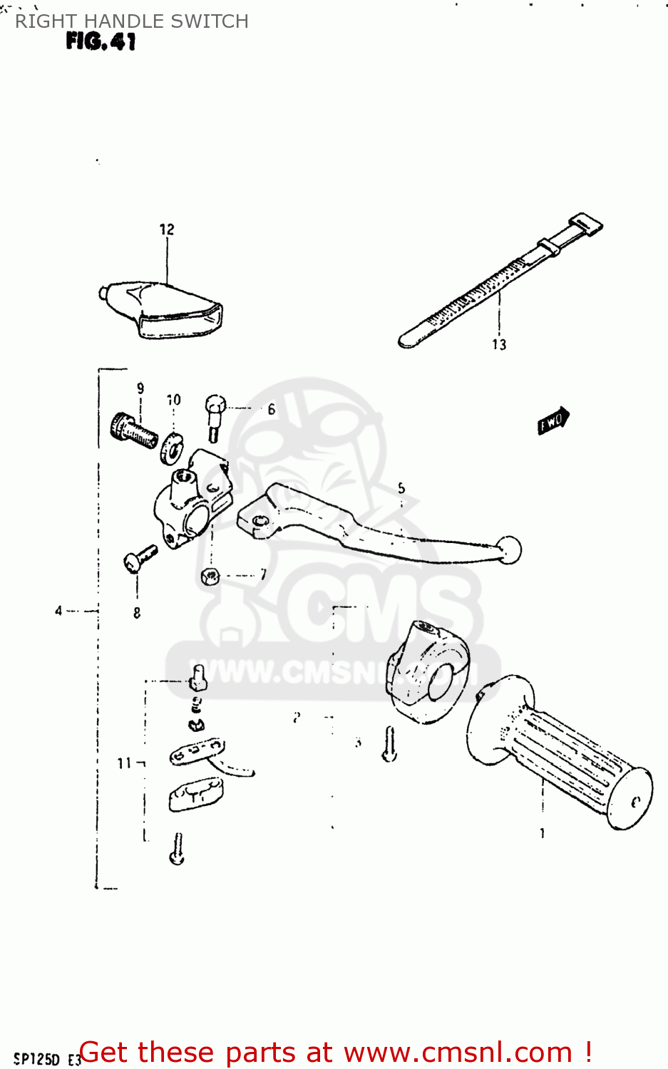 RIGHT HANDLE SWITCH SP125 1982 (Z) USA (E03)