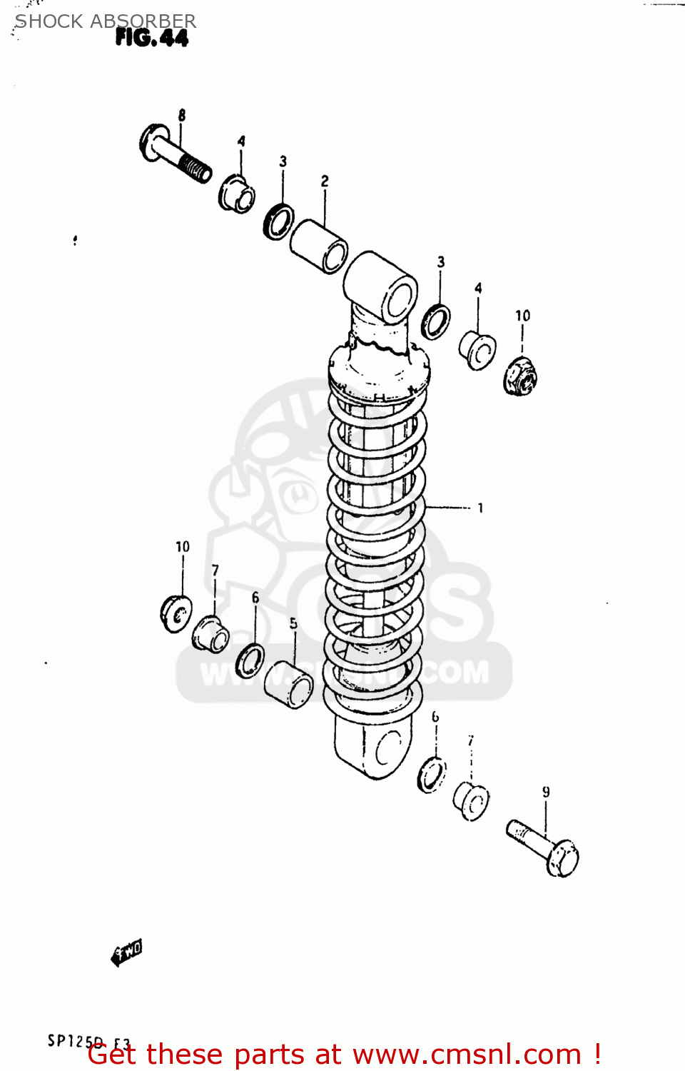 SHOCK ABSORBER SP125 1982 (Z) USA (E03)
