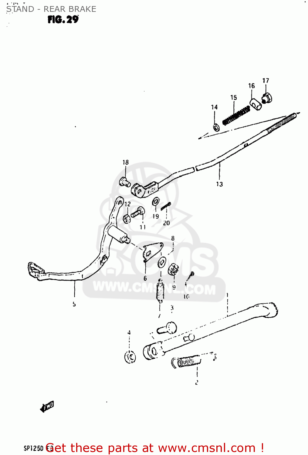 STAND - REAR BRAKE SP125 1982 (Z) USA (E03)