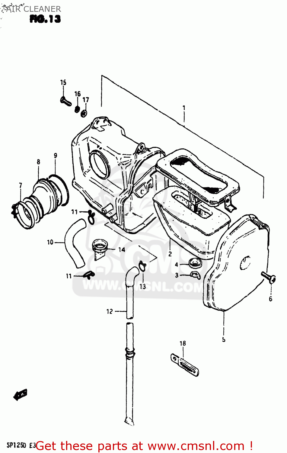 AIR CLEANER SP125 1983 (D) USA (E03)