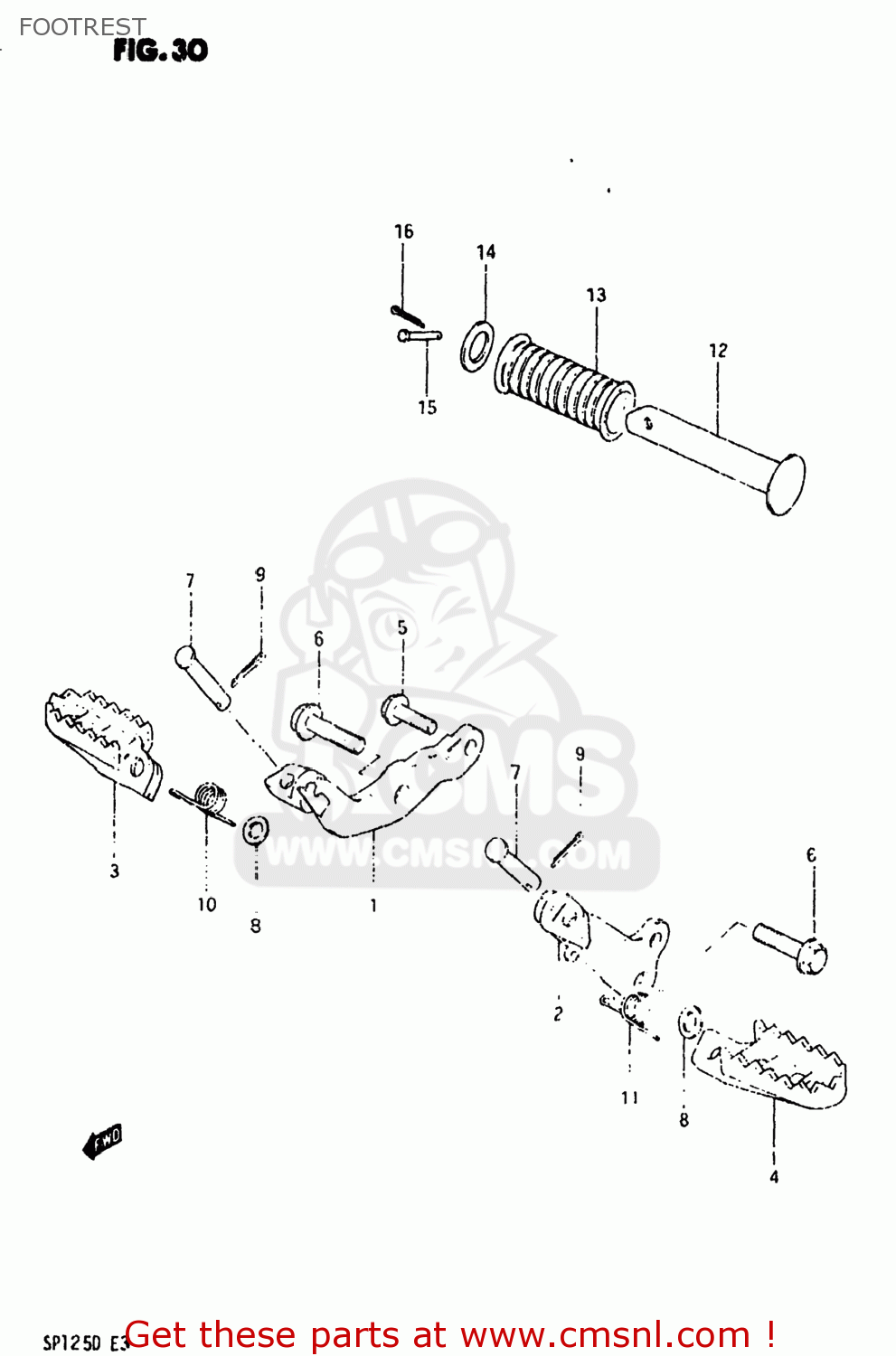 FOOTREST SP125 1983 (D) USA (E03)
