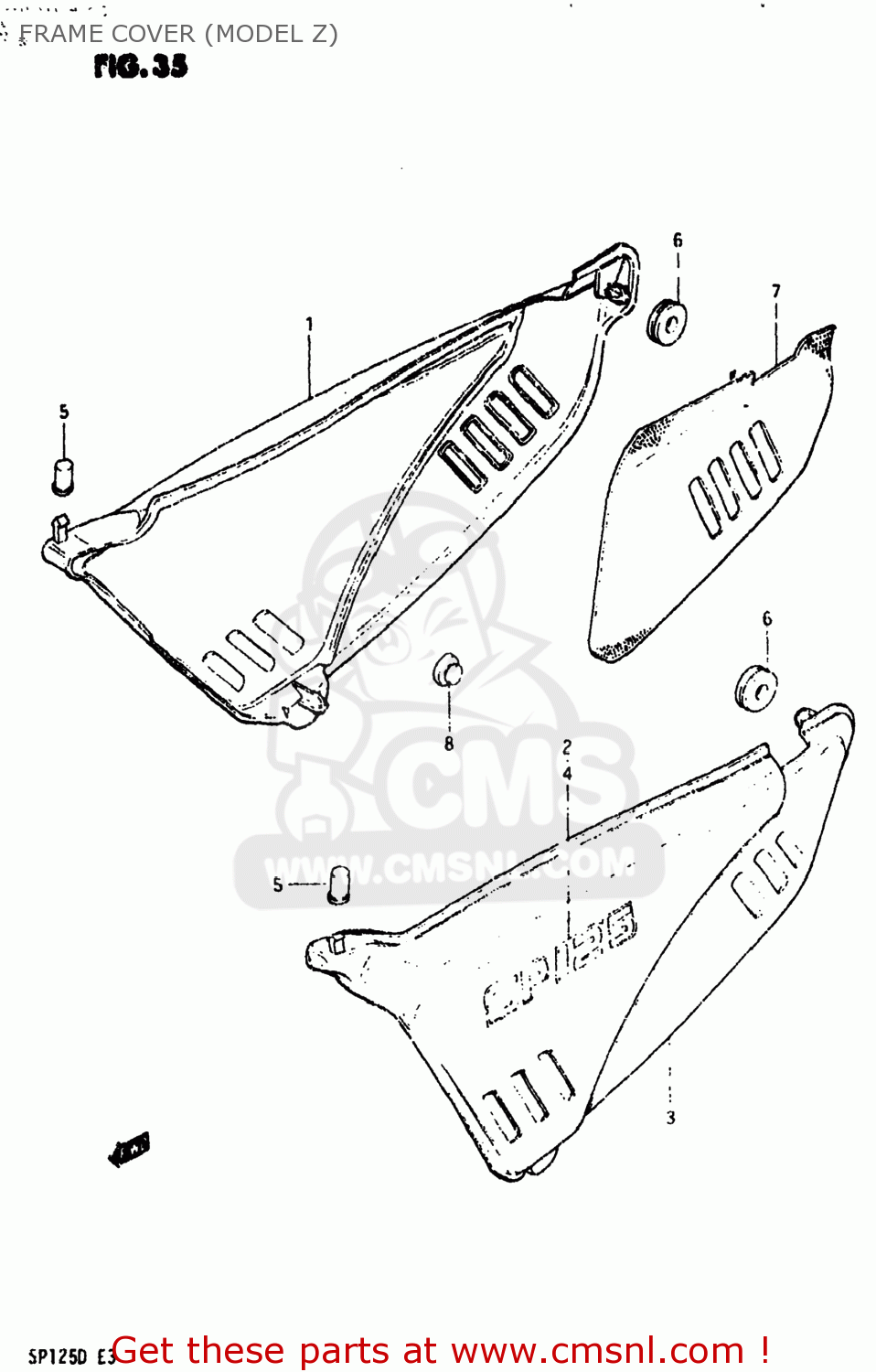 FRAME COVER (MODEL Z) SP125 1983 (D) USA (E03)