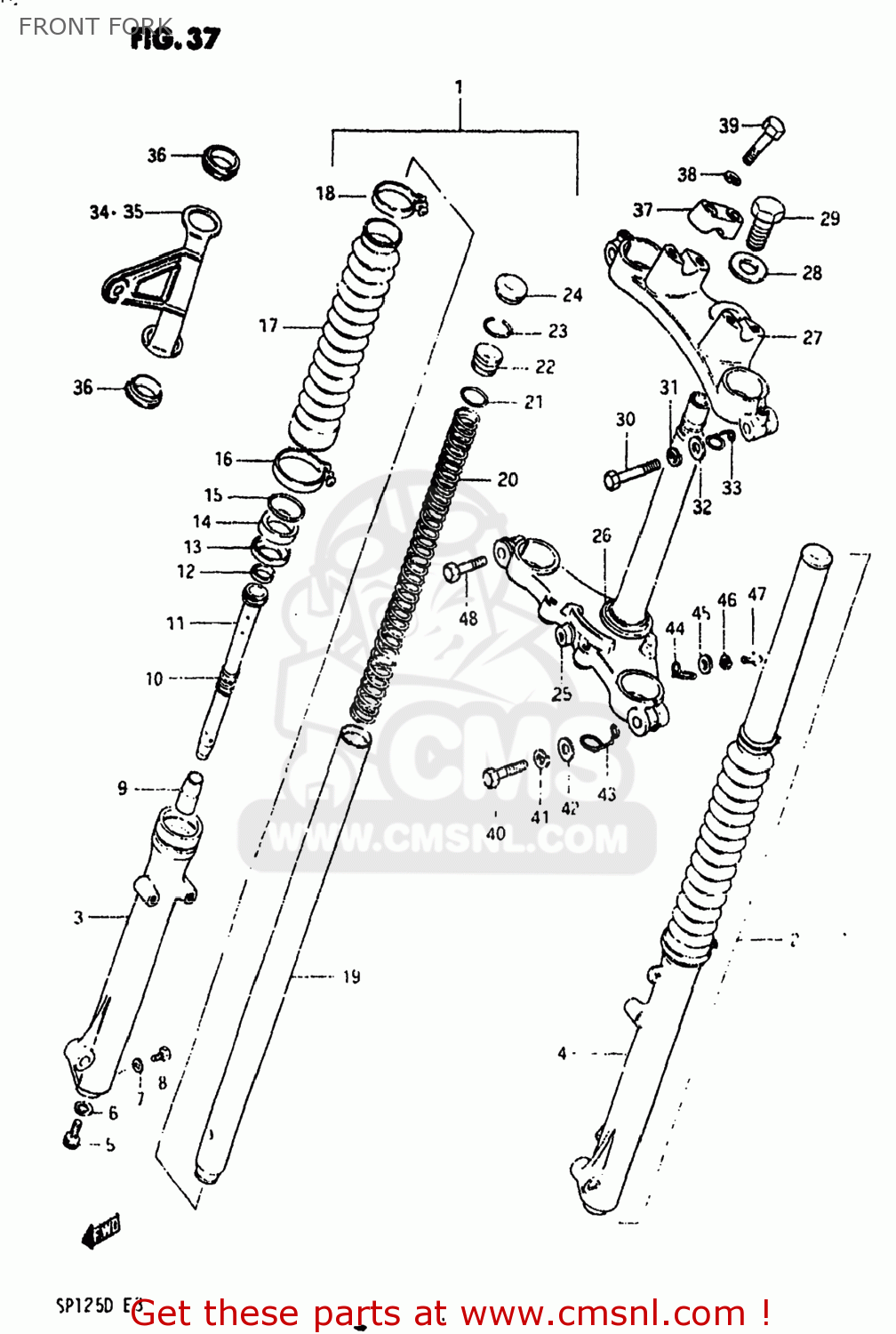 FRONT FORK SP125 1983 (D) USA (E03)