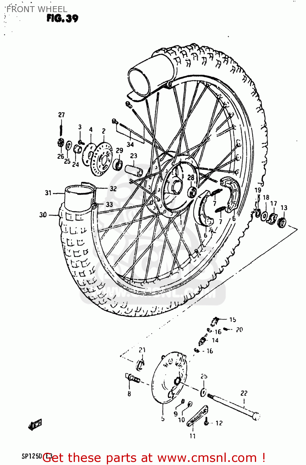 FRONT WHEEL SP125 1983 (D) USA (E03)
