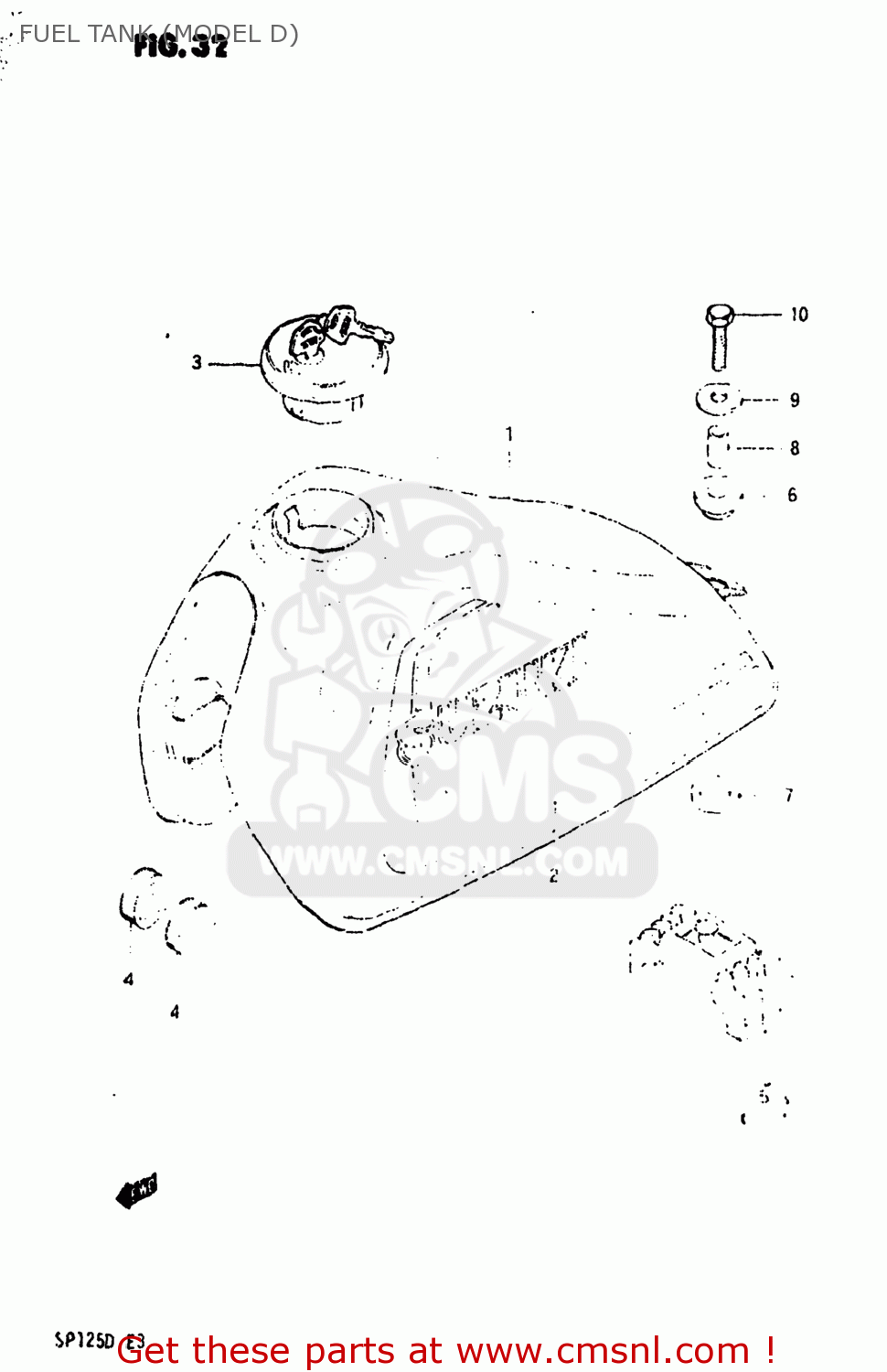FUEL TANK (MODEL D) SP125 1983 (D) USA (E03)