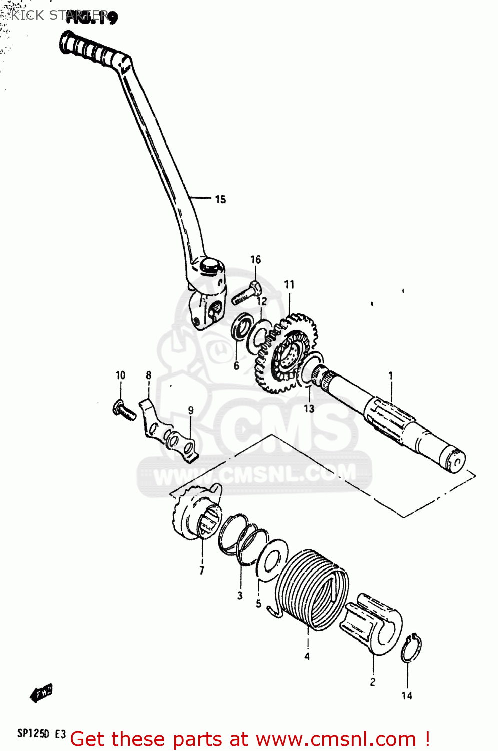 KICK STARTER SP125 1983 (D) USA (E03)