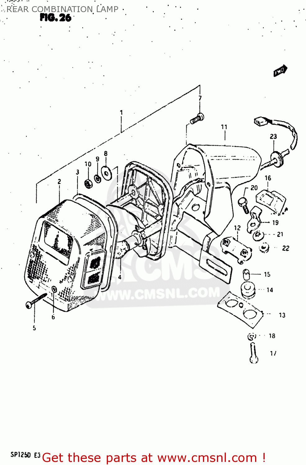 REAR COMBINATION LAMP SP125 1983 (D) USA (E03)