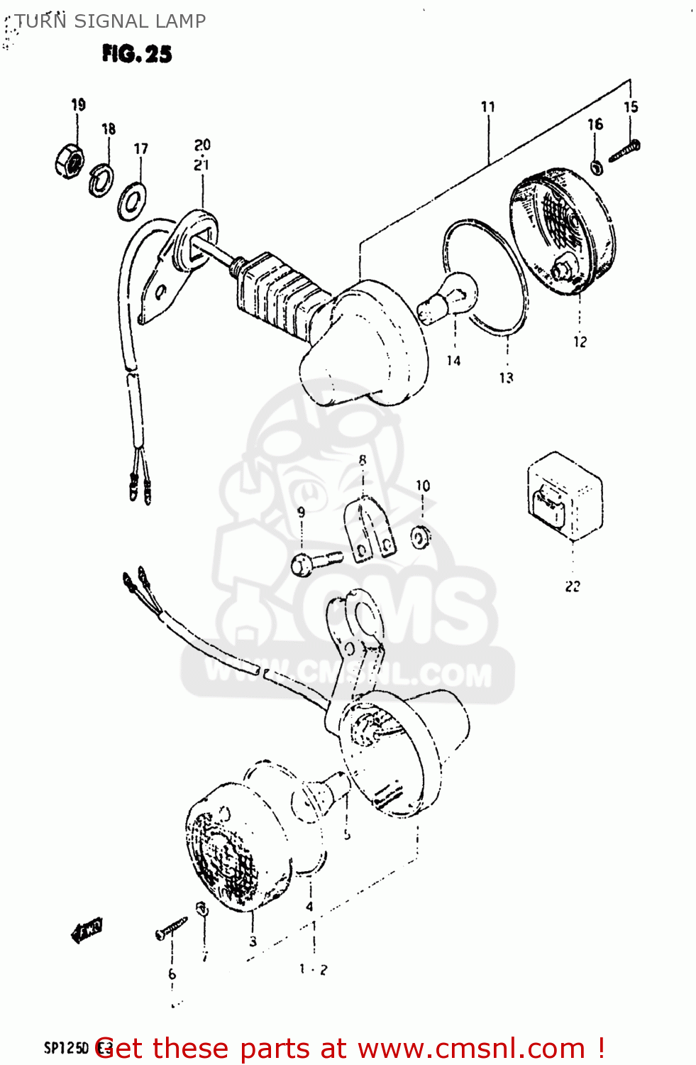 TURN SIGNAL LAMP SP125 1983 (D) USA (E03)