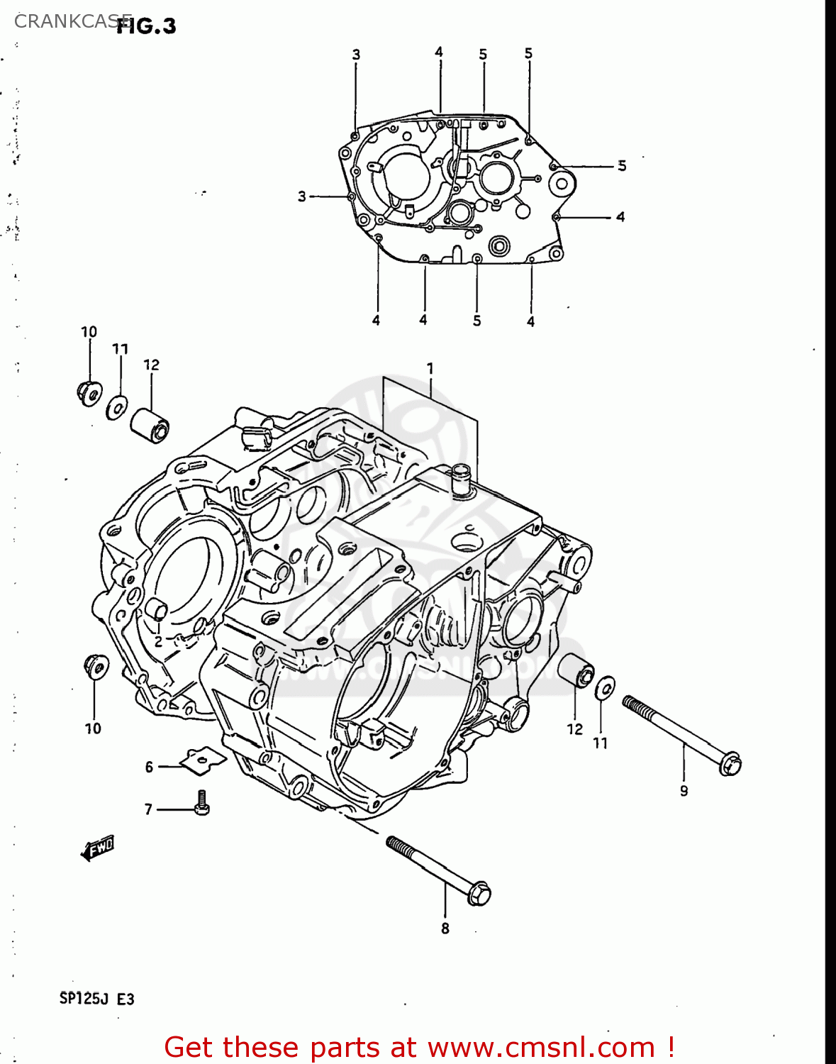 CRANKCASE SP125 1986 (G) USA (E03)