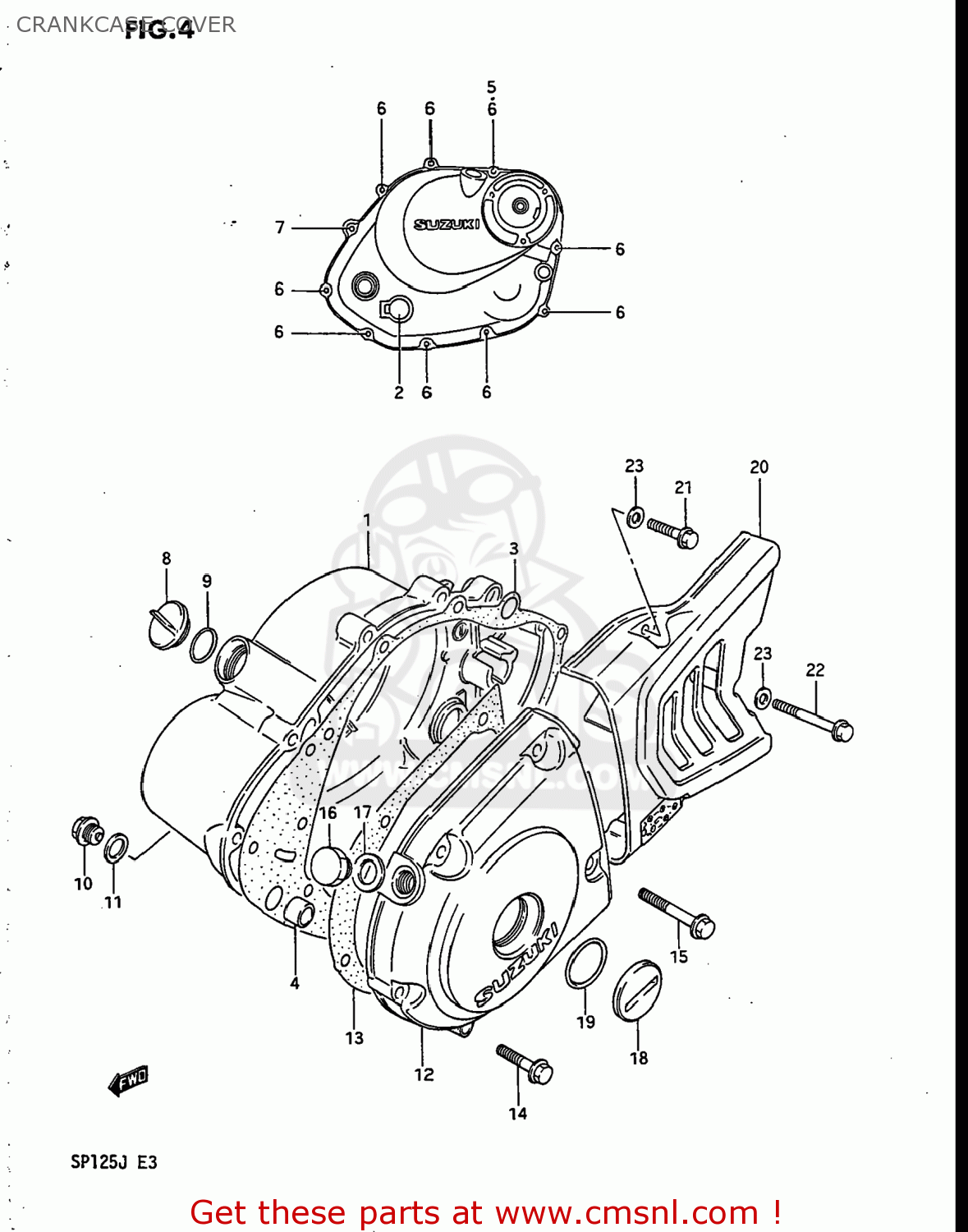 CRANKCASE COVER SP125 1986 (G) USA (E03)